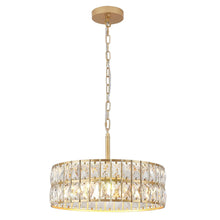Load image into Gallery viewer, Luxury Pendant Light Adjustable Pendant Lamp Gold with Crystals Semi Flush Mount G9 30 cm
