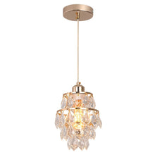 Load image into Gallery viewer, Crystal Gold Chandelier Pendant Light Ceiling Light Height Adjustable E27
