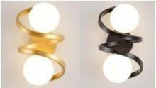 Load image into Gallery viewer, Metal Wall Lights 2-Light Glass Ball Modern Bedroom Bedside Wall Sconces Gold / Black
