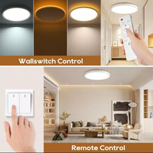 Load image into Gallery viewer, LED Dimmable Ceiling Light Modern Lamp with Remote Control White LED Flush Mount
