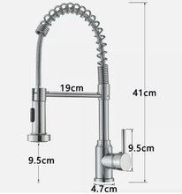 Load image into Gallery viewer, Kitchen Tap Brushed Nickel Sink Faucet Single Handle Single Hole Pull Down Mixer Tap

