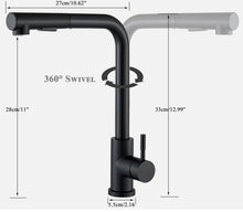 Load image into Gallery viewer, 360° Swivel Kitchen Faucet Modern Matte Black Single Handle Mixer Tap with Rotating Spout
