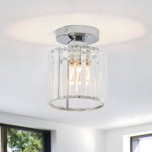 Load image into Gallery viewer, Modern Flush Mount Crystal Ceiling Light with Chrome Base G9

