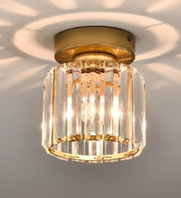 Load image into Gallery viewer, LED Ceiling Lights Semi Flush Pendant Light Glass Lampshade Golden/Black Round
