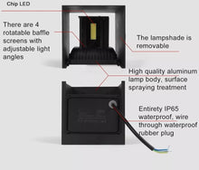 Load image into Gallery viewer, LED Wall Light Anthracite Aluminium Modern IP65 Waterproof Outdoor/Indoor Cool White
