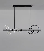 Load image into Gallery viewer, LED Dining Table Chandelier Height-Adjustable Black Ceiling Light
