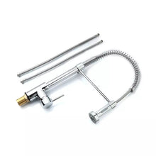 Load image into Gallery viewer, Kitchen Tap Chrome Finish 2 x flexi hose pipes Kitchen Tap Chrome Finish Mono Faucet Pull Out
