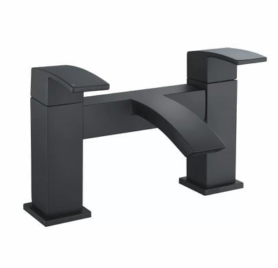 Bat Filler Tap Waterfall Effect Bathroom Black Modern Waterfall Basin Mixer Bath Filler Tap