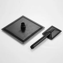 Load image into Gallery viewer, black thermostatic shower  Thermostatic Concealed Rear Wall Black Matt Square Shower Set Mixer Square Head Concealed Rear Wall Black Matt Square Shower Set Mixer Square Head
