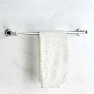 Towel Rack Holder Modern Bathroom Towel Holder Chrome Finish Wall Mounted Round Accessory Chrome Finish 50cm Length