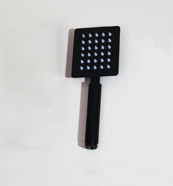 Square Black Matte Shower Hand Rainfall Effect