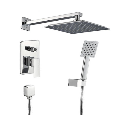 shower mixer set Thermostatic Shower Set Mixer Bathroom Twin Head Large Square Bar Chrome Finish