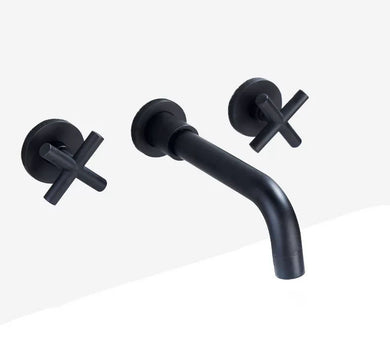 Best Black Bathroom Taps Waterfall Finish Black Basin Sink Mixer Tap Bathroom Single Lever Hot & Cold Tap Wall Mounted Tap