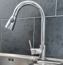 Load image into Gallery viewer, Kitchen Tap Chrome Finish with Pull Out Hose Spray Single Lever Faucet Kitchen Tap Chrome Finish with Pull Out Hose Spray Single Lever Faucet
