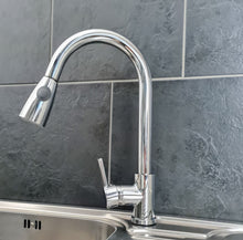 Load image into Gallery viewer, Kitchen Tap Chrome Finish with Pull Out Hose Spray Single Lever Faucet Kitchen Tap Chrome Finish with Pull Out Hose Spray Single Lever Faucet
