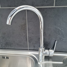 Load image into Gallery viewer, Kitchen Tap Brass Faucet Kitchen Tap Chrome Finish Swivel Spout Single Lever Brass Faucet

