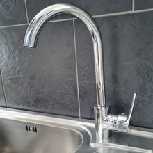 Load image into Gallery viewer, Kitchen Tap Brass Kitchen Tap Chrome Finish Swivel Spout Single Lever Brass Faucet
