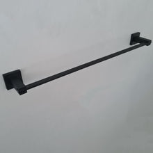 Load image into Gallery viewer, black hand towel holder Black Matt Finish Bathroom Wall Mounted Modern Towel Holder Black Square Stylish Accessory
