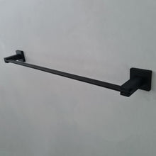Load image into Gallery viewer,  black towel holder Black Matt Finish Bathroom Wall Mounted Modern Towel Holder Black Square Stylish Accessory

