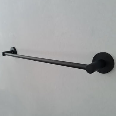 Towel Holder Modern 40cm Bathroom Towel Holder Black Wall Mounted Stylish Round Accessory Black Matt Finish