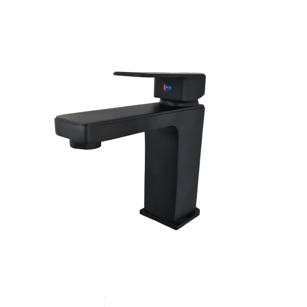 Matte Black Bathroom Taps uk Square Bathroom Mono Sink Mixer Tap Brass Single Lever Modern Black Basin