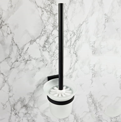black toilet brush wall mounted Toilet Brush & Holder Square Set Wall Mount Bathroom Accessory Black