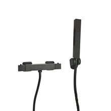 Load image into Gallery viewer, black thermostatic shower mixer Square Thermostatic Bar Mixer Bar Valve &amp; Kit Matt Black Shower Set Bathroom
