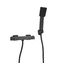 Load image into Gallery viewer, black shower system Mixer Bar Valve &amp; Kit Matt Black Square
