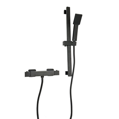 Bathroom Mixer Bar Valve & Kit Matt Black Square Bar Shower Set