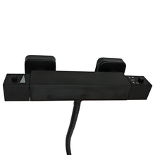 Load image into Gallery viewer, black shower mixer set Bathroom Mixer Bar Valve &amp; Kit Matt Black Square Bar Shower Set
