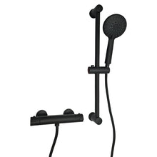 Load image into Gallery viewer, black shower system Bathroom Mixer Bar Valve &amp; Kit Matt Black Round Bar Shower Set

