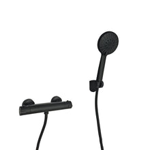 Load image into Gallery viewer, black shower mixer Thermostatic Bar Shower Set Bathroom Mixer Bar Valve &amp; Kit Matt Black Round
