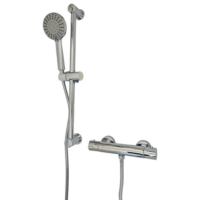 shower mixer Bathroom Mixer Bar Valve & Kit Chrome Finish Round Bar Shower Set