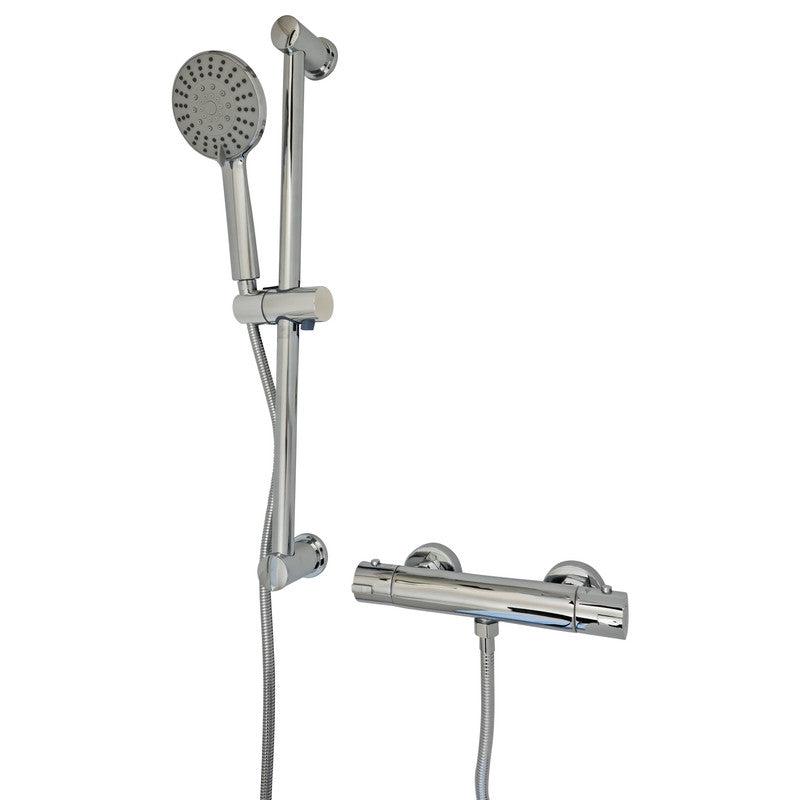 shower mixer Bathroom Mixer Bar Valve & Kit Chrome Finish Round Bar Shower Set