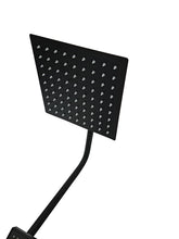 Load image into Gallery viewer, Shower overhead black matte square head rainfall effect
