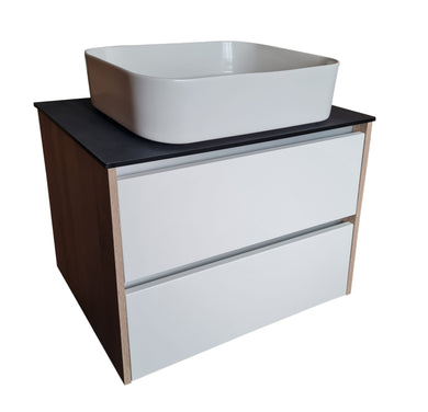 Vanity Unit 800mm White Bathroom Storage Wall Hung Vanity Unit & Ceramic Sink