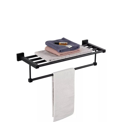 black towel rail 60cm Towel Holder Black Finish Wall Mounted Rack Holder Accessory