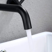 Load image into Gallery viewer, Waterfall Bath Taps Wall Mounted Waterfall Finish Black Basin Sink Mixer Tap Bathroom Single Lever Hot &amp; Cold Tap Wall Mounted Tap
