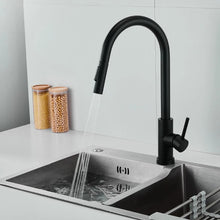 Load image into Gallery viewer, Kitchen Tap Monobloc Sink Faucet Kitchen Tap Black Finish Mixer Tap with Pull Out Hose Monobloc Sink Faucet
