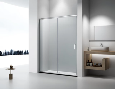  Sliding Glass Door 1140 mm Chrome Finish Frame Sliding Glass Screen Door Shower Enclosure With Tray