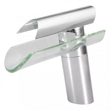 Load image into Gallery viewer,  Tap Fitting Sink Tap Design Hot&amp;Cold Basin Tap Chrome Finish Glass Waterfall Bathroom Tap Fitting Sink Tap Design Hot&amp;Cold Basin Tap Chrome Finish
