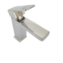 Load image into Gallery viewer, Square Basin Tap Chrome Finish Waterfall Bathroom Sink Taps Basin Mixer Single Tap Brass
