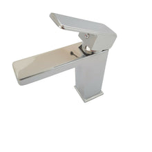 Load image into Gallery viewer, Chrome Basin Tap Square Basin Tap Chrome Finish Waterfall Bathroom Sink Taps Basin Mixer Single Tap Brass
