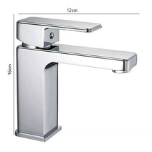 Load image into Gallery viewer, Square Basin Tap Chrome Finish Waterfall Bathroom Sink Taps Basin Mixer Single Tap Brass
