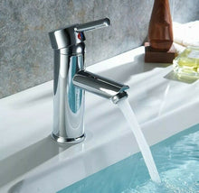 Load image into Gallery viewer, Basin Deck Mounted Tap Bathroom Single Lever Basin Tap Chrome Finish Mono Mixer Tap Modern
