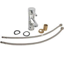 Load image into Gallery viewer, Chrome Basin Tap 2 Flexi Hose Pipes Bathroom Single Lever Basin Tap Chrome Finish Mono Mixer Tap Modern
