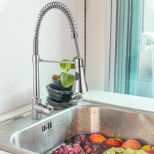 Load image into Gallery viewer, Single Lever Kitchen Tap Chrome Finish Pull Down Kitchen Mixer Tap Spout Spray Single Lever Kitchen Tap Chrome Finish
