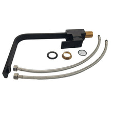 Load image into Gallery viewer, black tap kitchen Mixer Tap Square Mono Brass Faucet Kitchen Tap Black Finish Square Neck Sink Taps lever
