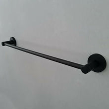 Load image into Gallery viewer, black towel holder wall Modern Bathroom Towel Holder Black Matt Wall Mounted Stylish Round Accessory
