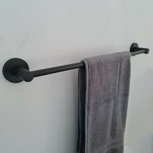 Load image into Gallery viewer, black bathroom towel holder Modern Bathroom Towel Holder Black Matt Wall Mounted Stylish Round Accessory
